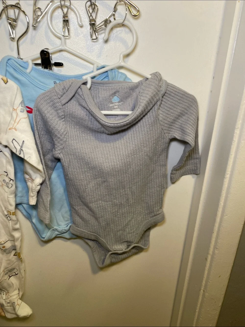Carter's,  Baby One-Piece Set in Gray, Light Blue, White, Black and Sleeper.